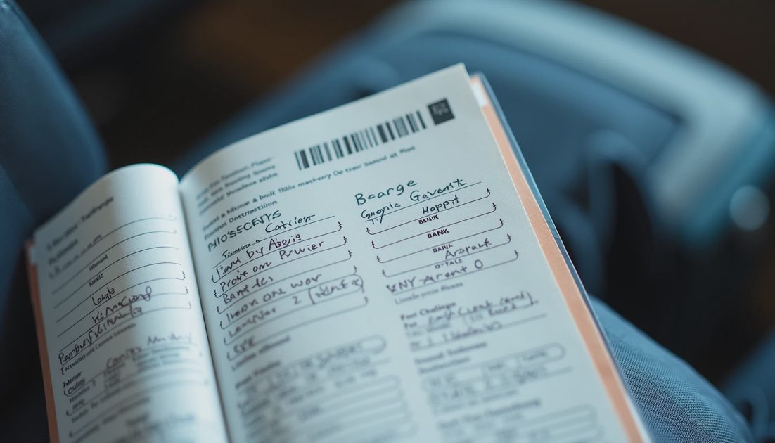 Call order written on the back of a boarding pass